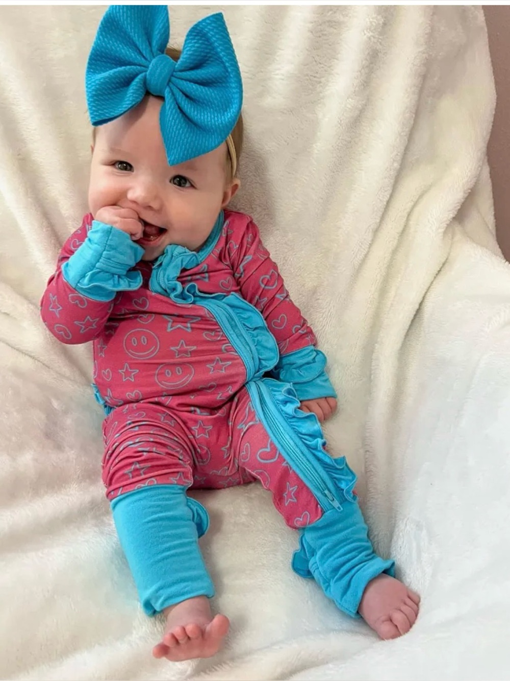 Laree + Co TOBIN BAMBOO CONVERTIBLE ZIPPER FOOTIE PAJAMA ONESIE 18-24m
